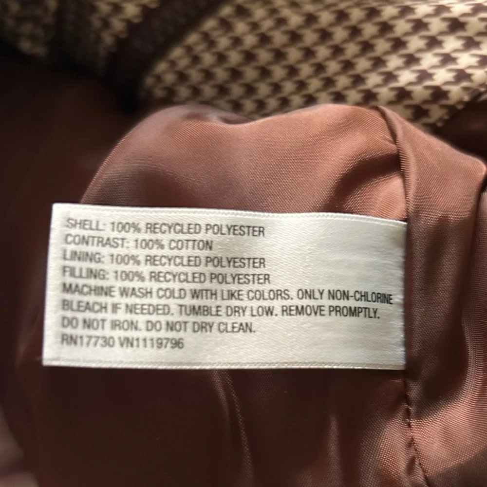 Goodfellow & Co Brown Houndstooth Puffer Vest